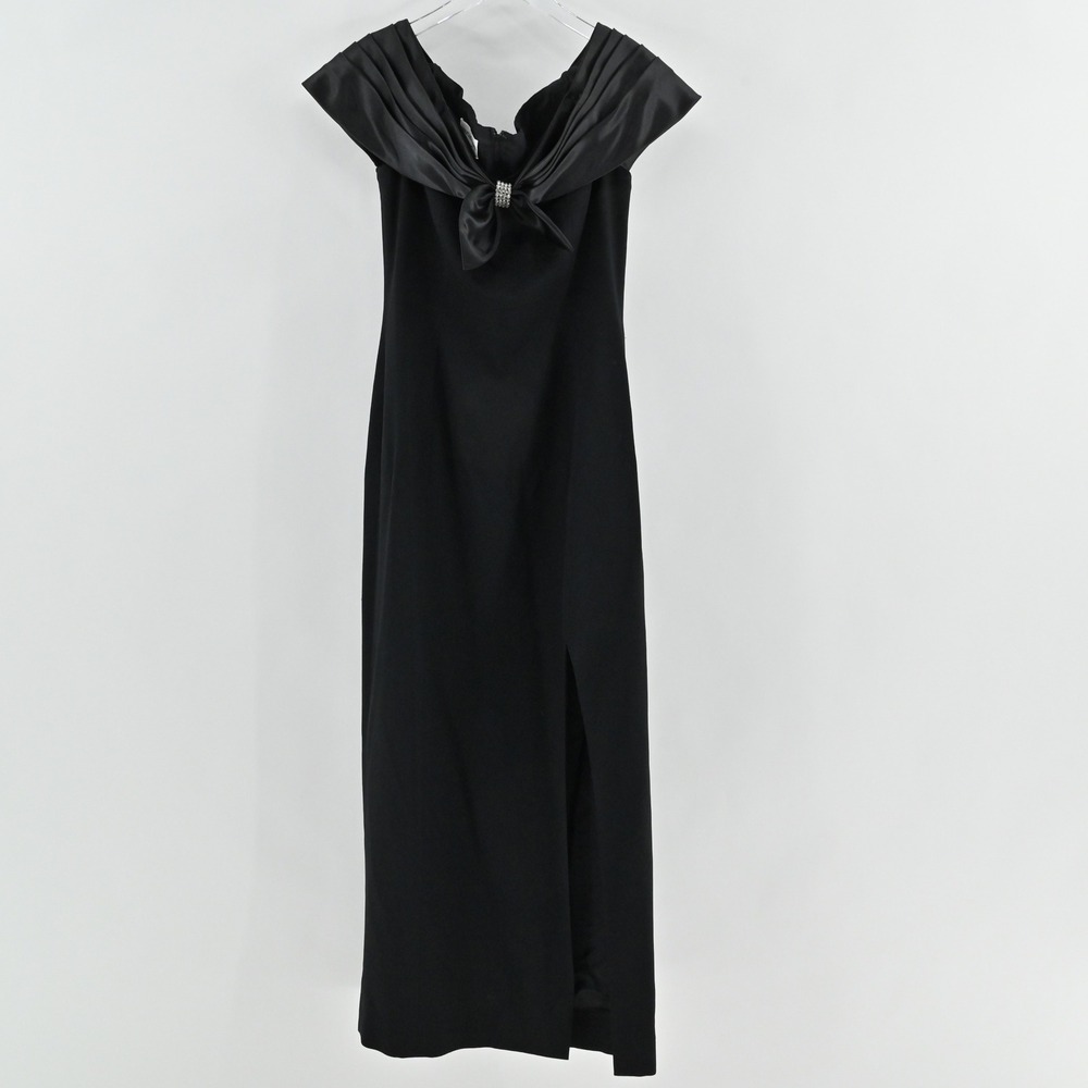 Vtg Morton Myles Dress Size 10‎ Whimsigoth Dark Romantic Gown Formal Maxi Slit - Picture 2 of 13